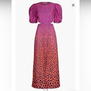 AFRM ombré Leopard midi cutout dress size medium